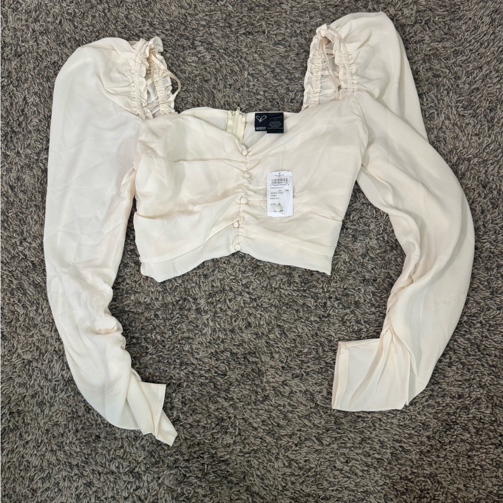 Cream Long Sleeve Women's Top